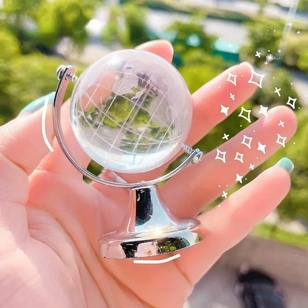 Miniature Crystal Gold and Clear Globe Decor - Picture 2 of 11